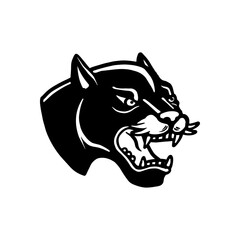 Illustration of panther head in tattoo style. Design element for poster, card, t shirt. Vector illustration