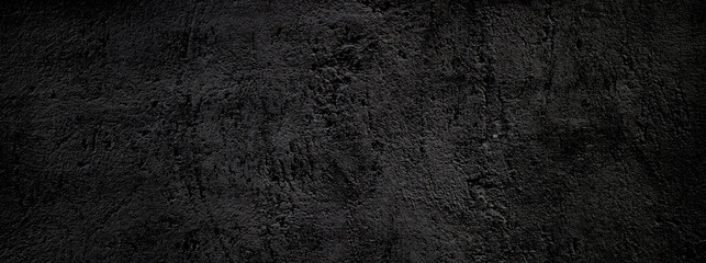 Black wall scary or dark gray rough grainy stone texture background. Black concrete for background.