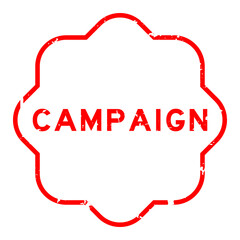 Grunge red campaign word rubber seal stamp on white background