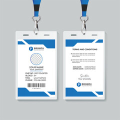 Modern identity Employee Abstract professional corporate office Id card design Simple and Clean ID Card Design template