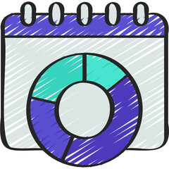 Donut Chart Calendar Icon