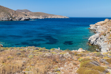National park close to the sea at Paros Island. Cyclades Greece.