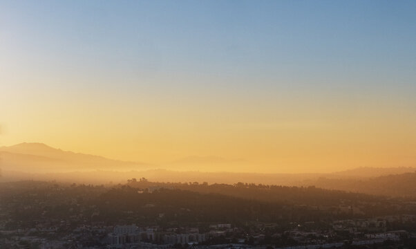 Landscape of Griffith Park and Los Angeles, California 