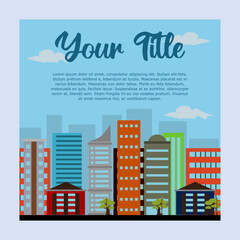 Vector illustration of city skyline with space for title and copywriting