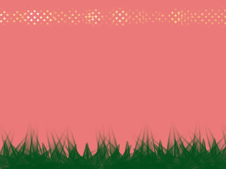 hand drawn grass in the field against the sky in the morning with pink sky,vector