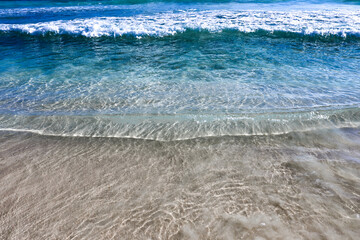 The turquoise waters of the Caribbean Ocean around Barbados