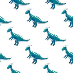 Cute funny dinosaur pattern. Print for cloth design, textile, wrapping paper