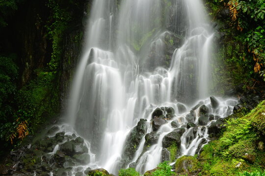Parque Natural da Ribeira dos Caldeirões waterfall, Sao Miguel, Azores islands, Portugal