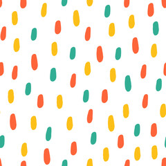 Colorful spots seamless pattern with white background.