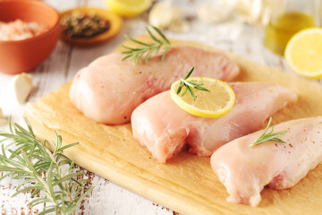 Chicken fillet with pepper and green ready for cooking