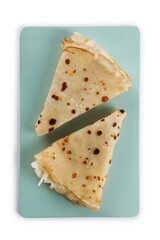 crêpe au sucre, crêpe sur fond blanc,détouré