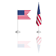 American flag in two versions, vector illustration.