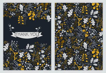 Brochure template with floral decor. For card, flyer, notebook cover or catalog. Vector illustration
