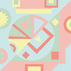 Obraz premium Abstract geometric cover. Vintage cover. Shapes compositions. Trendy minimalistic flat vector design.