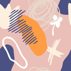 vector teenage seamless neon pattern naive style