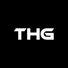THG letter logo design with black background in illustrator, vector logo modern alphabet font overlap style. calligraphy designs for logo, Poster, Invitation, etc.