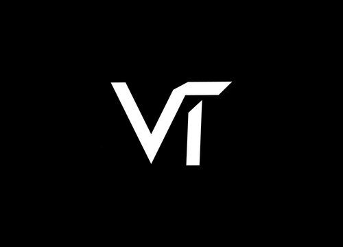 VT V T Letter Logo Design in White Colors. Creative Modern Letters Vector Icon Logo Illustration.