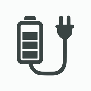 Battery charger accumulator icon vector symbol isolated for mobile concept and web design.