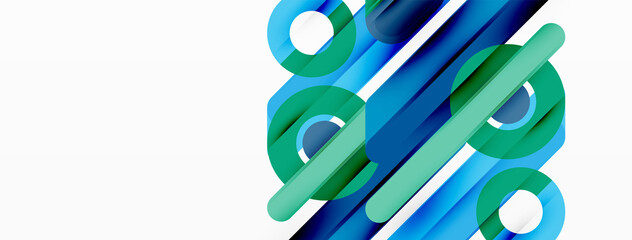 Creative geometric wallpaper. Minimal lines and circles background