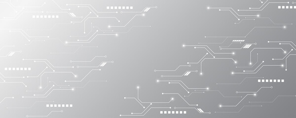 Grey white Abstract technology background, Hi tech digital connect, communication, high technology concept