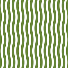 Seamless pattern with greenand white wavy lines.