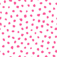 Seamless pattern with pink ink spots