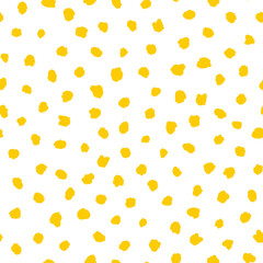 Materiał do szycia Seamless pattern with yellow spots and white background.