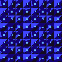 Seamless pattern with squares anf wave shapes