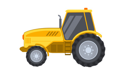 Fototapeta na wymiar Tractor. Agricultural vehicle vector illustration in flat style. Commercial industrial farm equipment machinery. Farming transport isolated on white.