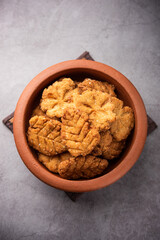 Thekua is an Indian sweet dish.popular in uttarpradesh, bihar and jharkhand.offering for the chhat festival.