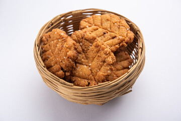 Thekua is an Indian sweet dish.popular in uttarpradesh, bihar and jharkhand.offering for the chhat festival.