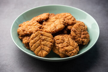 Thekua is an Indian sweet dish.popular in uttarpradesh, bihar and jharkhand.offering for the chhat festival.