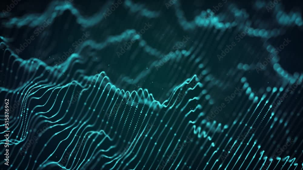 Poster abstract digital flowing lines technology background loop/ 4k animation of an abstract wallpaper bac
