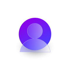 Gradient glass morphism account icon design vector