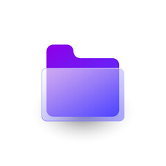 Gradient glass morphism folder icon design vector