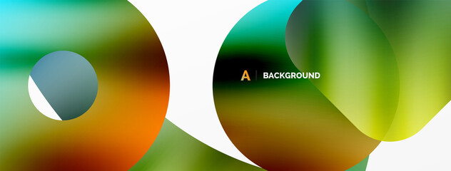 Metallic shiny geometric surfaces, round shapes and circles. Digital web futuristic template for wallpaper, banner, background, card, book Illustration, landing page