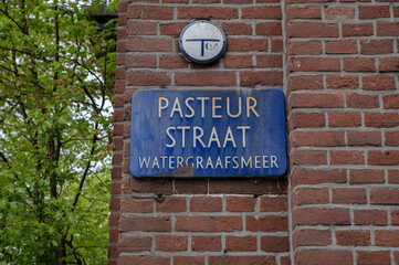 Street Sign Pasteurstraat At Amsterdam The Netherlands 29-4-2022]