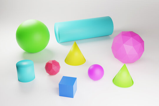 3D rendering geometric shapes can be used in teaching in schools