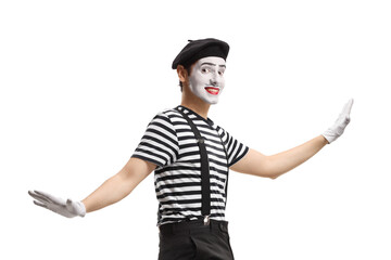 Funny mime dancing