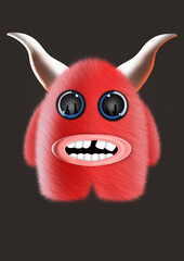 Fototapeta na wymiar Cute monster, color character. funny design element 3D
