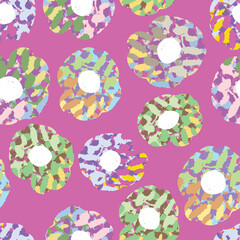 seamless plants pattern background colourful flowers  paint brushed , greeting card or fabric