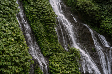 Obraz premium Mountain waterfall, Bali landscape, Indonesia. Tourism in Bali.