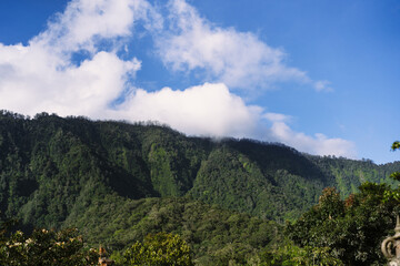Bali, Indonesia, tropical view, mountains and sky, landscape.