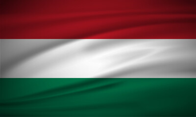 Obraz premium Elegant realistic Hungary flag background. Hungary Independence Day design.