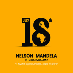 Nelson Mandela Day July 18, vector Poster Design - obrazy, fototapety, plakaty