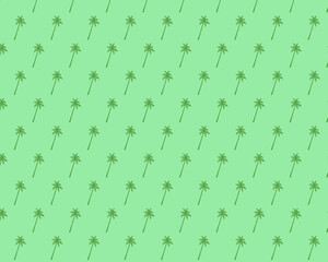 Tropical pattern. Green palm trees on a green background. 