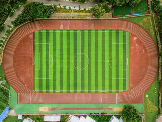 football field with athletic competition field