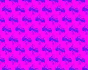 Pink barbie boom sticker.  Seamless pattern. Blue letters  on a pink  background. 
