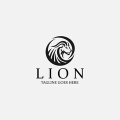 Lion head logo design template. Vector illustration