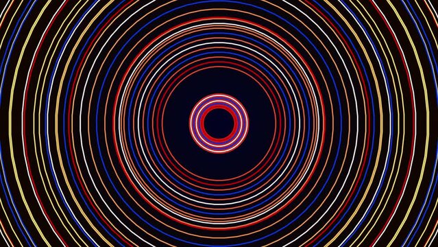 abstract background with colorful circles. Optical illusion motion background. Seamless loop. Video animation. Ultra HD 4K